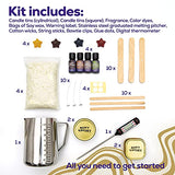 DIY Candle Making Kit Gold - Complete Supplies Set to Make Your Own Candles - Includes 2lb Soy Wax, Candle Tins, Natural Fragrances, Color Dyes, Melting Pot