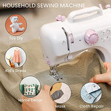 Kylinton Sewing Machine for Beginners Mini Sewing Machine for Kids, Electric Small Sewing Machine with Foot Pedal, 12 Stitches, High-Low Speeds, Replacement Feet and Extension Table, Automatic Winding for Cloth Girls Adults