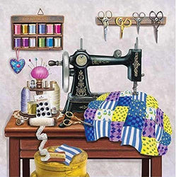 HuaCan Diamond Painting Kits - DIY 5D Sewing Machine Full Square Drill Crystal Rhinestone Embroidery Pictures Arts Craft for Home Wall Decor 60x60cm