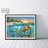 Topus 2 Pack 5D DIY Diamond Painting Full Drill Paint with Diamonds for Home Wall Decor by Number Kits, Sea Turtle and Beach & Conch (12X16inch)