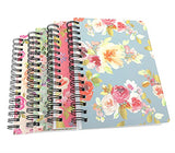 4 Pack A6 Spiral Notebook Journal,Wirebound Ruled Sketch Book Notepad Diary Memo Planner,A6 Size(5.7X4.1") & 80 Sheets (Flower A)