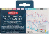Derwent Pastel Shades Paint Set, Professional Quality Long Lasting Colors, Highly Pigmented Palette, Portable, Travel Set Includes 12 Paint Pans, Mini Waterbrush, Mixing Palettes, Sponge