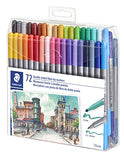 STAEDTLER double ended fiber-tip markers, for sketching, drawing, illustrations, and coloring, 72