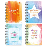 4 Pack Spiral Notebooks 5x7 Inch Watercolor Design Lined Journal Notebook Set for Home Office School Classroom