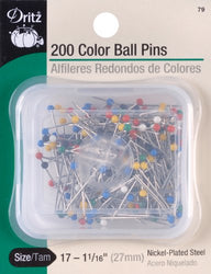 Dritz 200-Piece Color Ball Pins, 1-1/16-Inch