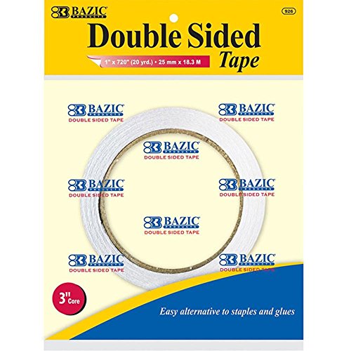 BAZIC 1" X 20 Yard (720") Double Sided Tape, Box Pack of 12