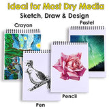 Dyvicl Sketch Pad 9"x12" Sketch Book Set, 100 Sheets (68 lb/100gsm), Spiral Bound Acid Free Drawing Paper for Graphite Pencil, Colored Pencil, Charcoal, Soft Pastel