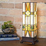 14" Stained Glass Mission Style Hurricane Accent Lamp