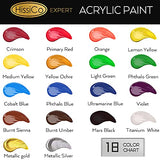 Acrylic Paint Set of 18 Expert Colors 120 ml 4.06 oz Pouch,Non Fading and Non Toxic Vibrant Colors Rich Pigment Acrylic Paint,Nice Gift for Artists, Hobby Painters & Art Students