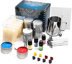 Aihoon DIY Candle Making Kit Supplies DIY Scented Candles Set as Decoratins for Women Christmas Birthday Party Anniversary with Beeswax, Wicks, Melting Pitcher, Tins & More