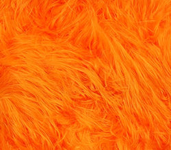 Faux Fur Fabric Long Pile Gorilla ORANGE / 60" Wide / Sold by the yard