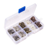 Pandahall 1 Box (about 525pcs) 9x4mm Mixed Color Iron Flower Bead Caps, 10g/compartment