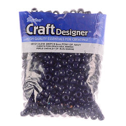 Pony Beads, Opaque Navy, 480pc Pkg