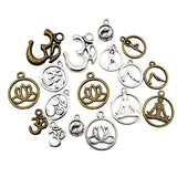 100g (about 75pcs ) Craft Supplies Mixed Yoga OM OHM charms Pendants Beads Charms Pendants for