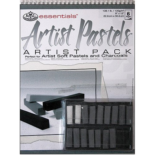 Royal & Langnickel Gray Tone Soft Pastel Artist Pack, 9-Inch by 12-Inch