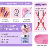 Lavender Violets Dip-Powder-Nail-Kit Starter 36 Colors Quick Drying Dipping Powder Set - Pale Purple, Orchid, Nude, Pink, Navy Blue - Summer and Christmas Colors for Dip Nails Manicure Pedicure M951