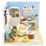 Dollhouse Miniature with Furniture,DIY 3D Wooden Doll House Kit Warm Home den Style Plus Dust Cover and Music Movement,1:24 Scale Creative Room Idea Best Gift for Children Friend Lover S903