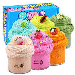 LAWOHO Butter Slime Kit, 6 Pack, Super Soft Non-Sticky and No-Toxic DIY Stress Relief Toys Gift for Boys, Girls, Kids and Adults 193