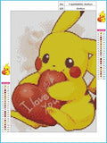 5D DIY Diamond Painting Pikachu 12X16 inches Full Round Drill Rhinestone Embroidery for Wall Decoration
