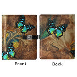 Leather Journal Notebook Vintage Butterfly Refillable Ring Binder Journal Loose Leaf Spiral Diary Business Journal for Men Women Gifts A5(6.7x9.2in)