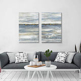 UTOP-art Abstract Wall Art Canvas Picture: Heavy Textured Hand Painted Artwork Seascape Painting for Living Room ( 24'' x 36'' x 2 Panels )