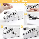 Handheld Sewing Machine, Hand Cordless Sewing Tool Mini Portable Sewing Machine, Essentials for Home Quick Repairing and Stitch Handicrafts (White)