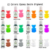 Biutee Epoxy Resin Pigment 12 Colors Translucent Liquid Epoxy Resin Dye Highly Concentrated Epoxy Resin Colorant for Crafts DIY Resin Jewelry Tumbler Cup Making AB Resin Coloring for Paint, 10ml Each