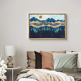 SIGNFORD Framed Canvas Home Artwork Decoration Abstract Mountain Nature Scenery Canvas Wall Art for Living Room, Bedroom - 16x24 inches