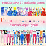 92PCS Doll Clothes and Accessories with Doll Closet for 11.5 Inch Doll - Fashion Design Doll Set Including Wedding Dress Fashion Dresses Outfits Tops and Pants Shoes Hangers Bags for Girls