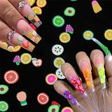 12 Grids 3D Fruit Nail Art Slices,Fruit Sliced Sequins Nail Supplies Stickers Decoration Fruits Banana Lemon Strawberry Cherry Watermelon Nail Art Design for DIY Crafts,Manicure Accessories