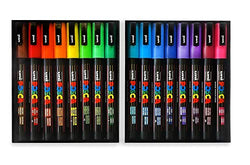 POSCA Colouring - PC-3M Full Spectrum Set of 16 - in 2 Gift Boxes
