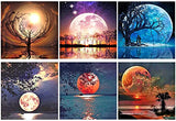 6 Pack 5D DIY Diamond Painting Kits for Adults Moon Diamond Paintings Picture for Home Decoration