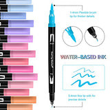 RESTLY 50 Pastel Colors Brush Markers Pens for Adult Coloring Books, Dual Tip Brush Pen Art Markers, Fine Tip Coloring Marker & Brush Pen Set for Note Lettering Drawing Sketching Journaling