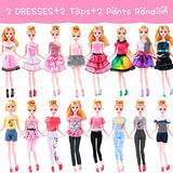 56Pcs Doll Clothes and Accessories Collection Including Princess Dress Fashion Dresses Mini Dresses Tops & Pants Bikinis Handbag Shoes Jewelry Accessories Random Stlye for 11.5 inch Girl Doll
