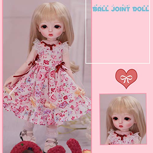 MZBZYU 1/6 BJD Doll 26Cm Princess Toy Fashion Lovely Doll Girl Birthday Gift with Clothes Outfit Shoes Wig Hair Makeup,C