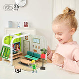 Omotiya DIY Miniature Dollhouse Kit with Furniture, Pretend Play Mini Toddler Dollhouse Kit Wooden Toys, Great Gift for Kids