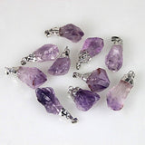 Natural Raw Irregular Amethyst Citrine Crystal Point Pendant For Jewelry Gifts