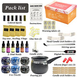 Candle Making Kits - Candle Making Starter Sets, DIY Gift for Mom - Include Soy Wax Flakes, Floral Travel Tin, Non Stick Melting Pot, Candle Making Instruction, and Scent & Color and Other Supplies