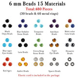 7 Chakra Beads,Assorted Round Nature Stone Beads for Jewelry Making Semi Precious Beads for DIY Bracelet Necklace Jewelry Making wi