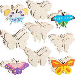 27 Pieces Wood Butterfly Crafts Butterfly Unfinished Wood Cutouts Blank Butterfly Wooden Paint Crafts for Kids Home Decoration Craft Project, 9 Styles