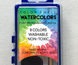 36 Set Watercolor Paint Pack with Quality Wood Brushes 8 Colors Washable Water Colors Perfect for