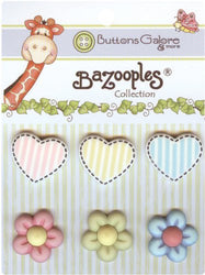 BaZooples Buttons-Hearts & Flowers 1 pcs sku# 642945MA