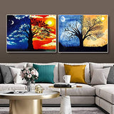 6 Pack DIY 5D Diamond Painting kit, Complete Diamond Painting, Diamond Painting Art, Wall Decoration, Moon Tree Landscape Painting 12"x16"