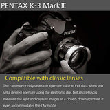 Pentax K-3 Mark III Flagship APS-C Silver Camera Body - 12fps, Touch Screen LCD, Weather Resistant Magnesium Alloy Body with in-Body 5-Axis Shake Reduction. 1.05x Optical viewfinder with 100% FOV