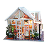 DIY Dollhouse Miniature Kit Wooden Creative Room with Furniture Flower Store Mini Doll House Building Kit Led Light Dust Cover Music Box 1:24 Scale House Kit for Adults Girls Birthday Gift Toy