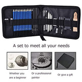 Merooart 37 Professional Drawing Pencil Set-A complete art sketching set for beginners and professional artists, with two 50-page sketchbooks, charcoal sticks, graphite sticks and erasers, zipper box