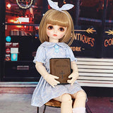 DIY Doll Toys BJD Dolls 1/4 SD Doll 15.7 Inch with Full Set Clothes Shoes Wig Makeup, Best Gift for Girls MIU RL Holiday,White Skin
