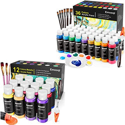 36 Color 60ml Acrylic Paint Set with 12 Color 60ml Metallic Acrylic Paint Set