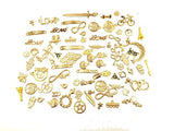 Yansanido 100 Gram Assorted DIY Antique Charms Pendant Mixed Charms Pendants (Gold)
