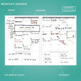 Aichoee Planner- Deluxe Weekly&Monthly Life Planner, Goals Journal, Organizer Notebook, to Improve Time Management, Productivity& Live Happier. A5 Hardcover, Undated – Start Anytime+Stickers – Turquoise